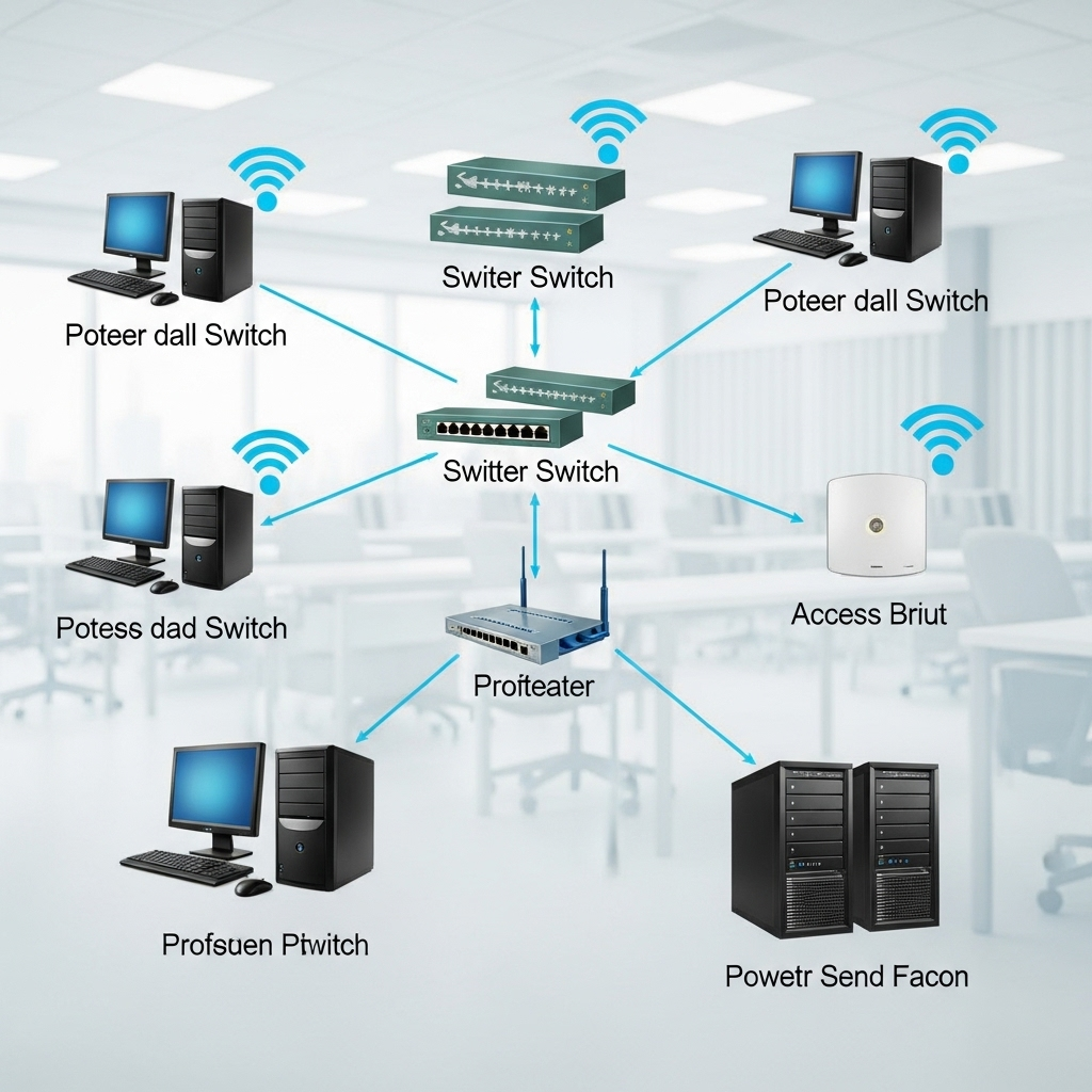 A modern web design layout on a laptop screen